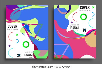 Modern abstract covers set. Cool gradient shapes composition, vector covers design.
