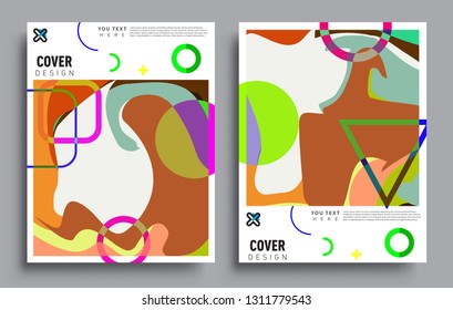 Modern abstract covers set. Cool gradient shapes composition, vector covers design.