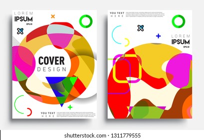 Modern abstract covers set. Cool gradient shapes composition, vector covers design.
