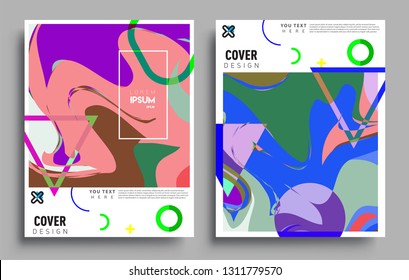 Modern abstract covers set. Cool gradient shapes composition, vector covers design.