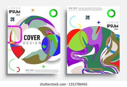 Modern abstract covers set. Cool gradient shapes composition, vector covers design.