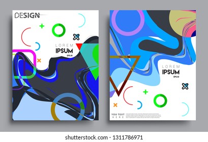 Modern abstract covers set. Cool gradient shapes composition, vector covers design.