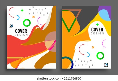 Modern abstract covers set. Cool gradient shapes composition, vector covers design.
