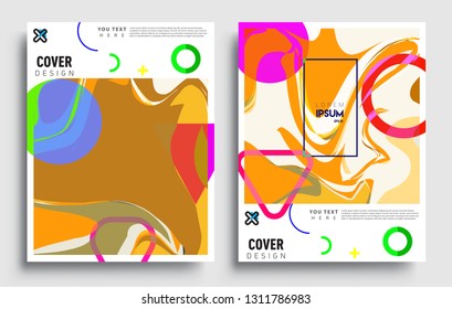 Modern abstract covers set. Cool gradient shapes composition, vector covers design.