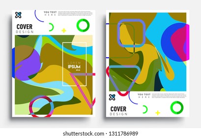 Modern abstract covers set. Cool gradient shapes composition, vector covers design.