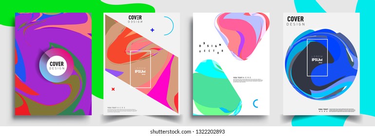 Modern abstract covers set. Cool gradient shapes composition, shapes, geometric elements. Applicable for placards, brochures, posters, covers and banners