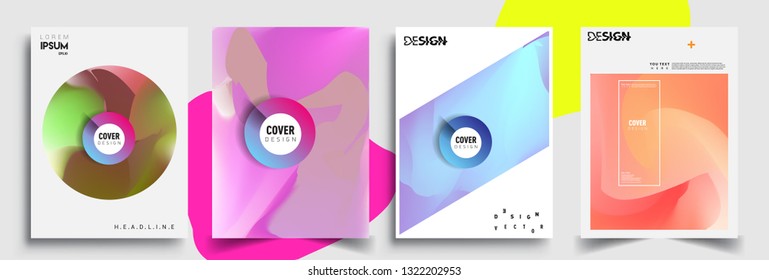 Modern abstract covers set. Cool gradient shapes composition, shapes, geometric elements. Applicable for placards, brochures, posters, covers and banners