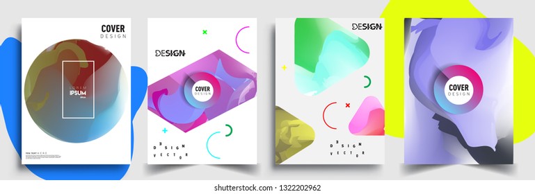 Modern abstract covers set. Cool gradient shapes composition, shapes, geometric elements. Applicable for placards, brochures, posters, covers and banners