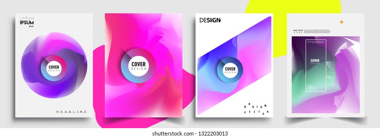 Modern abstract covers set. Cool gradient shapes composition, shapes, geometric elements. Applicable for placards, brochures, posters, covers and banners
