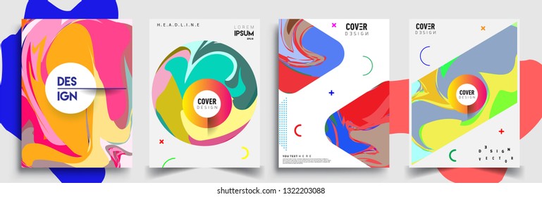 Modern abstract covers set. Cool gradient shapes composition, shapes, geometric elements. Applicable for placards, brochures, posters, covers and banners