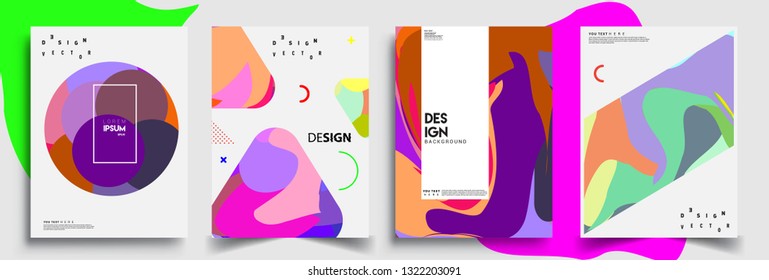 Modern abstract covers set. Cool gradient shapes composition, shapes, geometric elements. Applicable for placards, brochures, posters, covers and banners