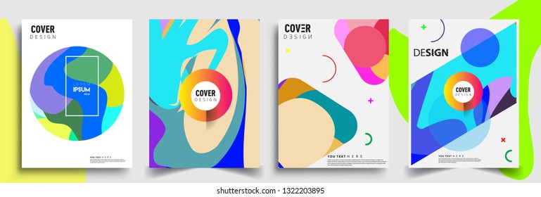 Modern abstract covers set. Cool gradient shapes composition, shapes, geometric elements. Applicable for placards, brochures, posters, covers and banners