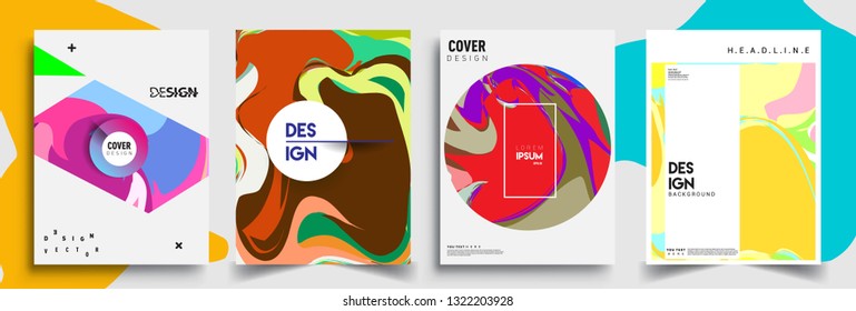 Modern abstract covers set. Cool gradient shapes composition, shapes, geometric elements. Applicable for placards, brochures, posters, covers and banners