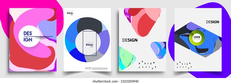 Modern abstract covers set. Cool gradient shapes composition, shapes, geometric elements. Applicable for placards, brochures, posters, covers and banners