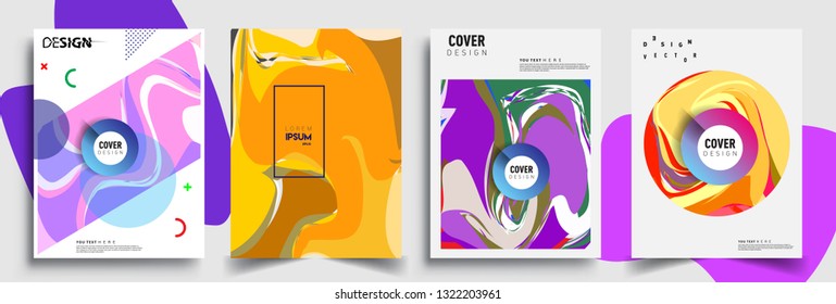 Modern abstract covers set. Cool gradient shapes composition, shapes, geometric elements. Applicable for placards, brochures, posters, covers and banners
