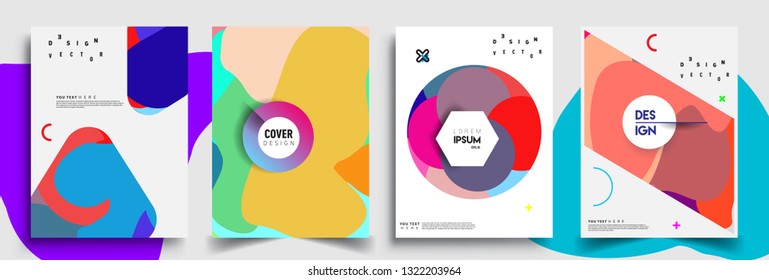 Modern abstract covers set. Cool gradient shapes composition, shapes, geometric elements. Applicable for placards, brochures, posters, covers and banners