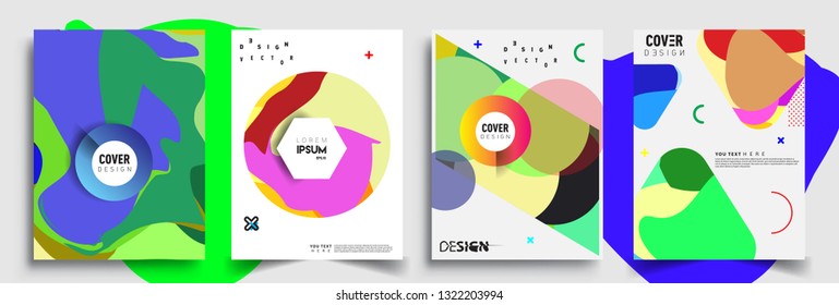 Modern abstract covers set. Cool gradient shapes composition, shapes, geometric elements. Applicable for placards, brochures, posters, covers and banners