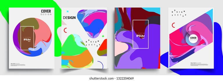 Modern abstract covers set. Cool gradient shapes composition, shapes, geometric elements. Applicable for placards, brochures, posters, covers and banners