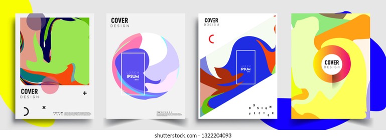 Modern abstract covers set. Cool gradient shapes composition, shapes, geometric elements. Applicable for placards, brochures, posters, covers and banners