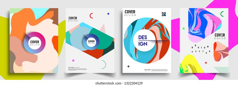 Modern abstract covers set. Cool gradient shapes composition, shapes, geometric elements. Applicable for placards, brochures, posters, covers and banners