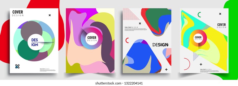 Modern abstract covers set. Cool gradient shapes composition, shapes, geometric elements. Applicable for placards, brochures, posters, covers and banners