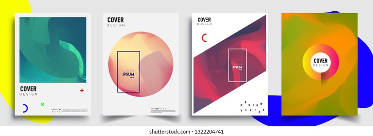 Modern abstract covers set. Cool gradient shapes composition, shapes, geometric elements. Applicable for placards, brochures, posters, covers and banners