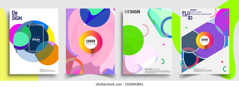 Modern abstract covers set. Cool gradient shapes composition, vector covers design.