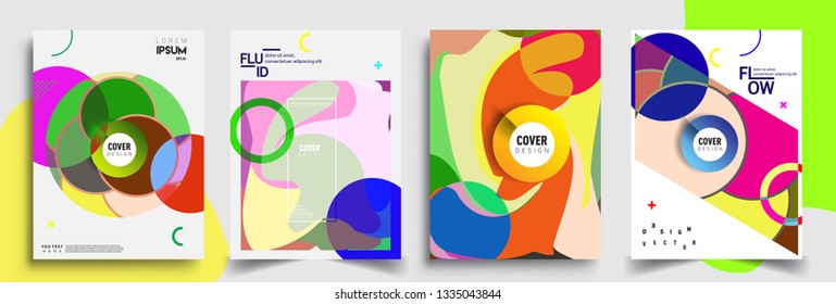 Modern abstract covers set. Cool gradient shapes composition, vector covers design.