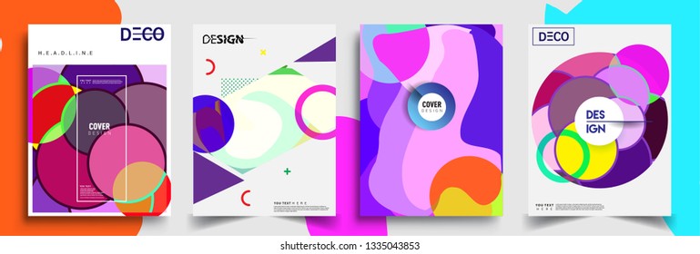 Modern abstract covers set. Cool gradient shapes composition, vector covers design.