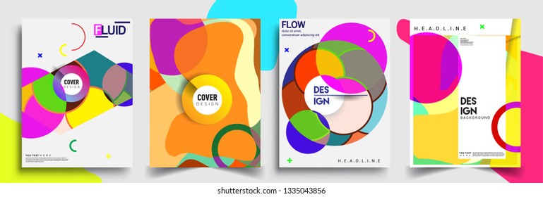 Modern abstract covers set. Cool gradient shapes composition, vector covers design.