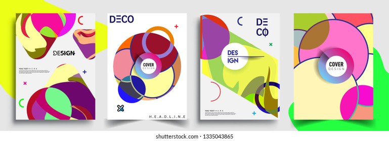 Modern abstract covers set. Cool gradient shapes composition, vector covers design.