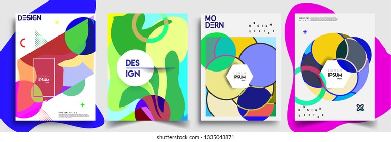 Modern abstract covers set. Cool gradient shapes composition, vector covers design.