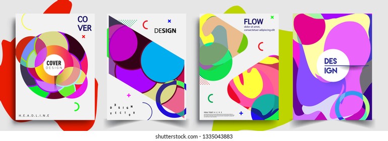 Modern abstract covers set. Cool gradient shapes composition, vector covers design.