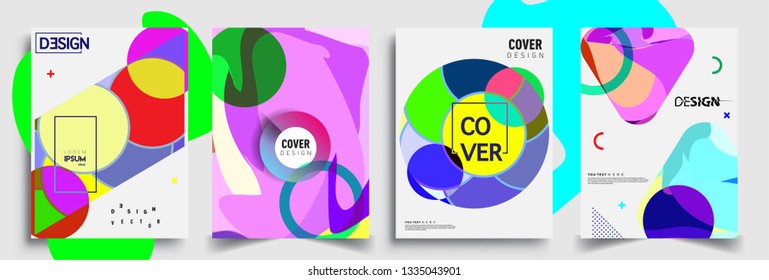 Modern abstract covers set. Cool gradient shapes composition, vector covers design.