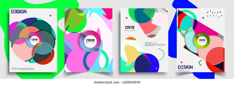 Modern abstract covers set. Cool gradient shapes composition, vector covers design.