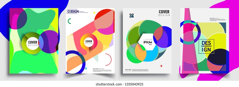 Modern abstract covers set. Cool gradient shapes composition, vector covers design.