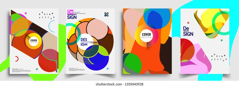 Modern abstract covers set. Cool gradient shapes composition, vector covers design.