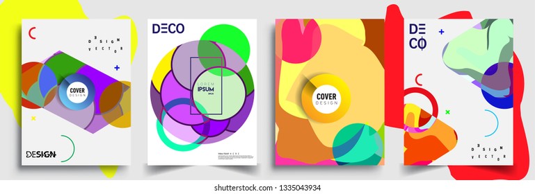 Modern abstract covers set. Cool gradient shapes composition, vector covers design.
