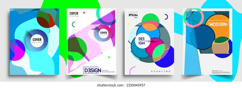 Modern abstract covers set. Cool gradient shapes composition, vector covers design.