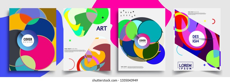 Modern abstract covers set. Cool gradient shapes composition, vector covers design.