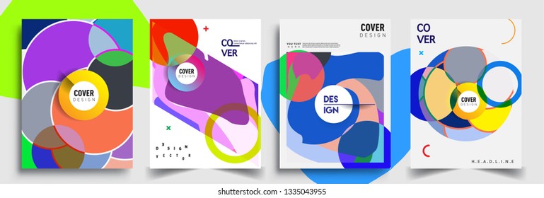 Modern abstract covers set. Cool gradient shapes composition, vector covers design.