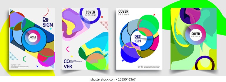 Modern abstract covers set. Cool gradient shapes composition, vector covers design.