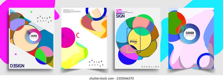 Modern abstract covers set. Cool gradient shapes composition, vector covers design.