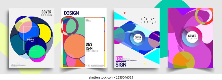 Modern abstract covers set. Cool gradient shapes composition, vector covers design.