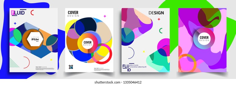 Modern abstract covers set. Cool gradient shapes composition, vector covers design.