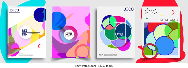 Modern abstract covers set. Cool gradient shapes composition, vector covers design.