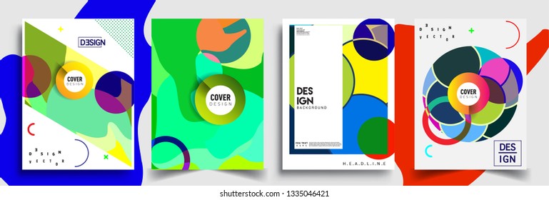 Modern abstract covers set. Cool gradient shapes composition, vector covers design.