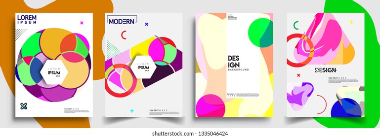 Modern abstract covers set. Cool gradient shapes composition, vector covers design.