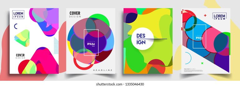Modern abstract covers set. Cool gradient shapes composition, vector covers design.