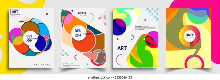 Modern abstract covers set. Cool gradient shapes composition, vector covers design.